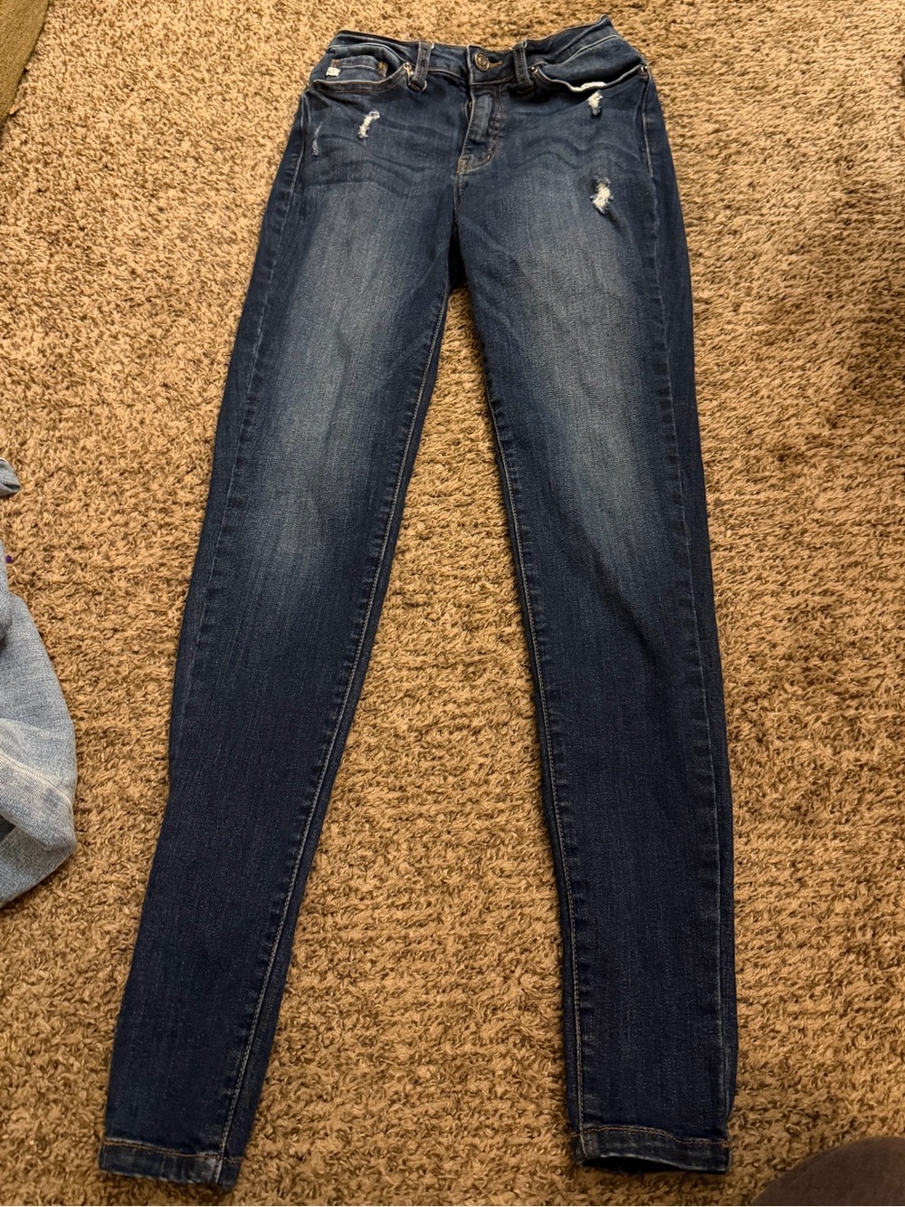 KanCan Dark Indigo Skinny Jeans with Faded Detail